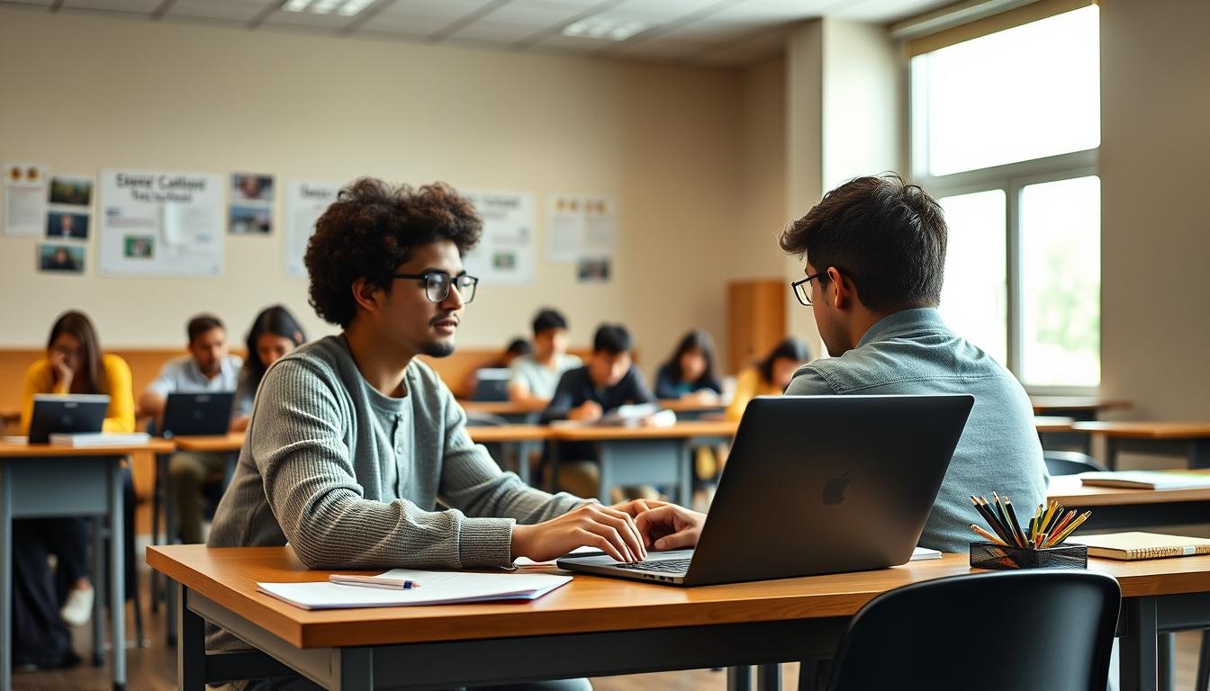 Student developing practical and academic skills