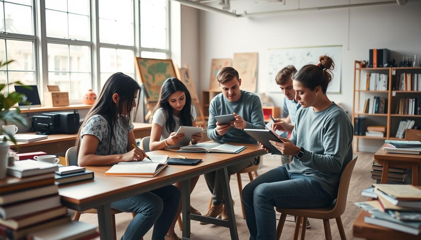 Student preparing for exams with study materials